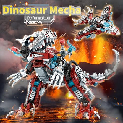 BDXEJV STEM 2 in 1 Dinosaurs Building Kits 422PCS, Compatible with Normal Dinosaurs Bricks, Toys for Kids Age 6-10 Year Old, Educational Building Sets Best Gifts for Boy 6-10