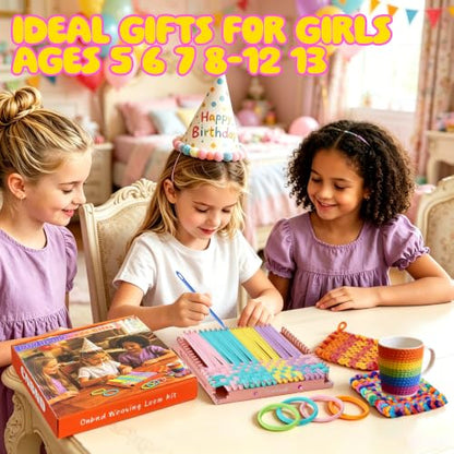 Cnbnd Aluminum Potholder Loom Kit for Kids,7.5 Inch Metal Weaving Loom - color: Pink