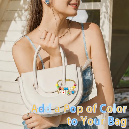 Kasmena 350+ Pcs DIY Bag Charm & Keychain Making Kit with Beads and Charms - size: 350+ PCS