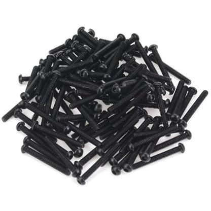 105 Pieces M2 x 16mm Button Head Socket Cap Screws, Thread Pitch 0.4mm, Sutemribor M2 Black Screws, 10.9 Grade Alloy Steel, Black Oxide Finish, Fully Threaded - size: M2 x 16mm, style: Button Head
