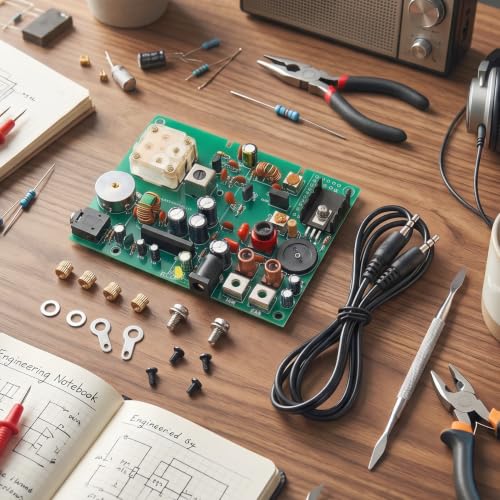 Radio Medium Wave Transmitter DIY Kit 530‑1600KHZ, AM Transmitter Adjustable Frequency with Sound Amplification, School Experiment Educational Electronics Kit