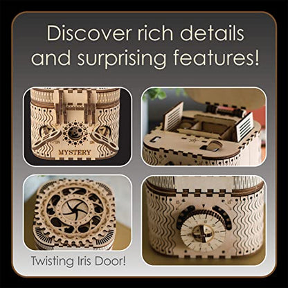 MindWare Gearjits: Treasure Box – 158pc Wooden 3D Building Puzzle for Teens & Adults – DIY Construction Model – Fun for Parents Too! – Great STEAM Gifts for Ages 12+