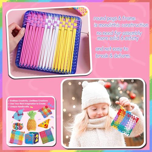 REENLIV Upgraded Weaving Loom Kit Toys for Kids & Adults, DIY Arts & Crafts - color: Blue