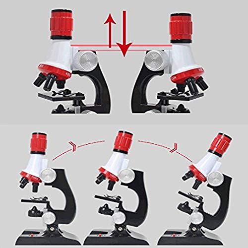 Little World Science Kits for Kids Beginner Microscope Kit with LED 100X 400X and 1200X Magnification Kids Educational Toy Birthday Halloween - color: Single color