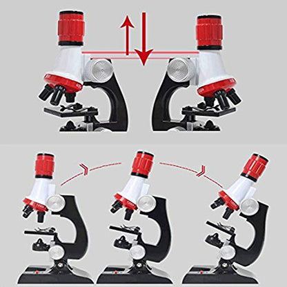 Little World Science Kits for Kids Beginner Microscope Kit with LED 100X 400X and 1200X Magnification Kids Educational Toy Birthday Halloween - color: Single color