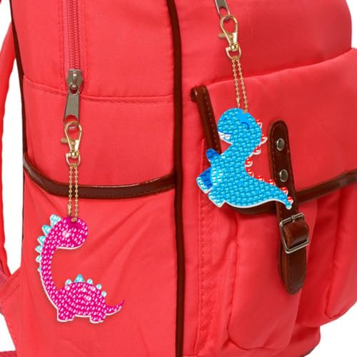 Labeol Diamond Art Kits for Kids with 5D Diamond Creat Your Own GEM Keychains Arts and Crafts for Kids Ages 8-12 Christmas Stocking Birthday Gifts for Kids 6+ - style: Dinosaur