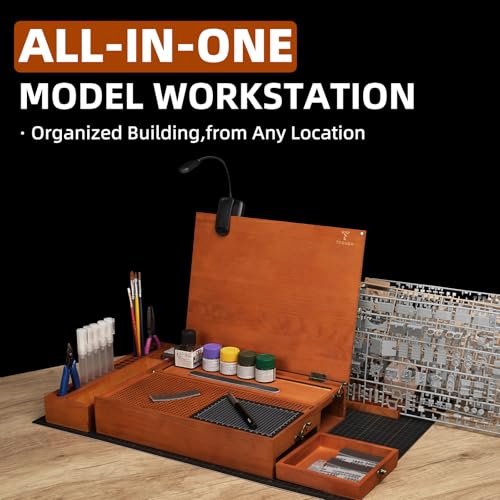 Model Building Station, Portable Hobby Workbench with Tool Storage