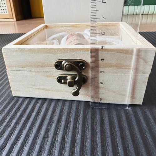 Natural Crystal Raw Stone Ore Specimen Set Wooden Box, Science Teaching Mineral Rock Set, a Very Good Christmas or New Year Gifts for Friends, Classmates or Sons and Daughters