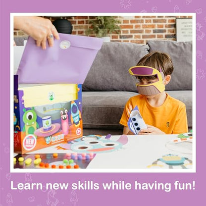 Craftikit® 20 Space Arts & Crafts for Kids - All-Inclusive Fun Toddler Craft Kit, Ages 3-10, Galaxy-Themed Activities - color: Space