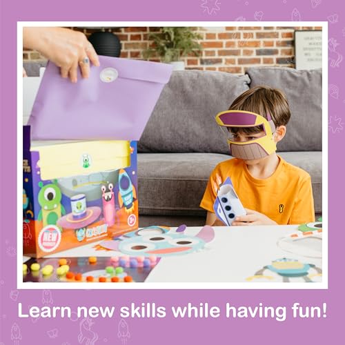 Craftikit® 20 Space Arts & Crafts for Kids - All-Inclusive Fun Toddler Craft Kit, Ages 3-10, Galaxy-Themed Activities - color: Space