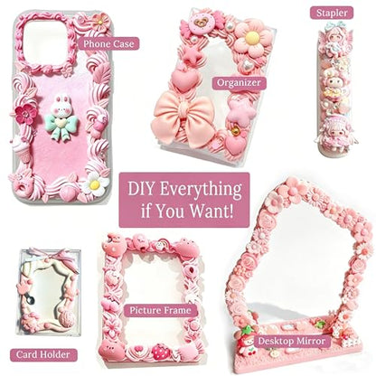 BoFUN Whipped Cream Glue Decoden Cream for DIY Crafts, Phone Case, Jewelry - color: Pink/ Resin