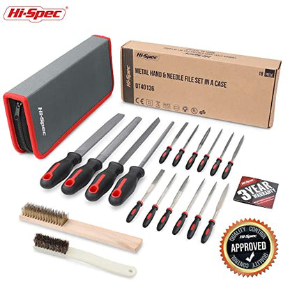Hi-Spec Metal Hand & Needle Files Tool Kit Half Round Wood and Crafts - size: 18 pieces