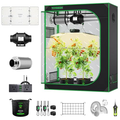 VIVOSUN 2x4 Grow Tent Kit 200W LED A22 WiFi Control Grow System - size: 48"x24"x60"-200W