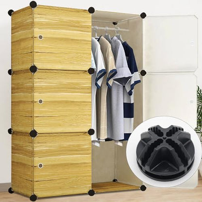 16-Pack Black Plastic Wire Cube Grid Connectors for Closet Shelf - color: 16pcs Black