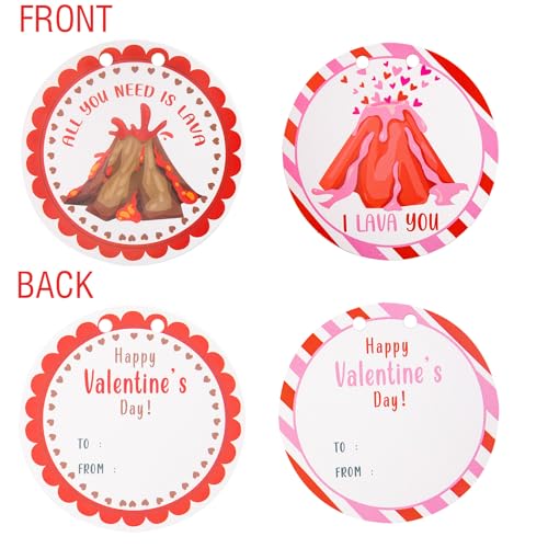 Valentines Gifts for Kids - 24 Pack Erupting Volcano Science Kit with Valentine's Cards, STEM Projects Educational Toys for Boys Girls Toddler Classroom Exchange School Activities Party Favors