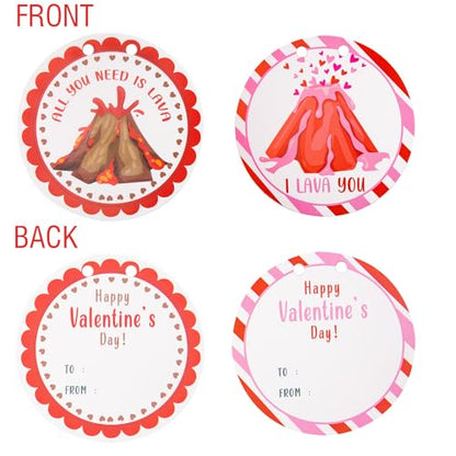 Valentines Gifts for Kids - 24 Pack Erupting Volcano Science Kit with Valentine's Cards, STEM Projects Educational Toys for Boys Girls Toddler Classroom Exchange School Activities Party Favors