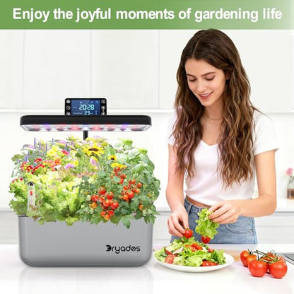 Hydroponics Growing System with Seeds, 12-Pod Indoor Herb Garden - color: silver