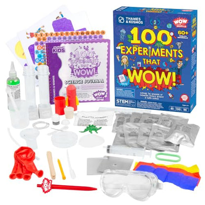 Wow in The World 100 Experiments That Wow Science Kit by Thames & Kosmos, Over 60 Tools & Materials, Unique Chemistry, Physics, Biology & Earth Science Activities w/Science Journal for Ages 6+