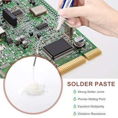 Solder Flux Paste And Solder Wick Braid, No Clean Soldering Flux(10cc) Soldering Remover Tool, 10ft Desoldering Wick Braid For Electronics Repair For Disassemble Electrical Components - style: 1pcs+1pcs