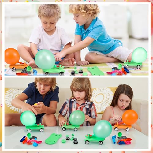 Shappy 12 Sets Car Balloon Powered Racers Balloon Launcher & Powered Car Set Fun Party Gifts Fun Educational Assembly Kit Birthday Party Prizes Presents Easy Science Experiment (Multicolor) - color: Multicolor