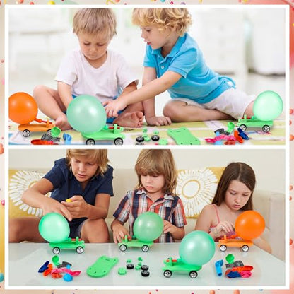 Shappy 12 Sets Car Balloon Powered Racers Balloon Launcher & Powered Car Set Fun Party Gifts Fun Educational Assembly Kit Birthday Party Prizes Presents Easy Science Experiment (Multicolor) - color: Multicolor
