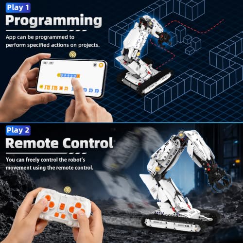 3 in 1 Robot Arm Building Set for Kids Boys Age 8-14 with RC & APP