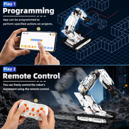 3 in 1 Robot Arm Building Set for Kids Boys Age 8-14 with RC & APP