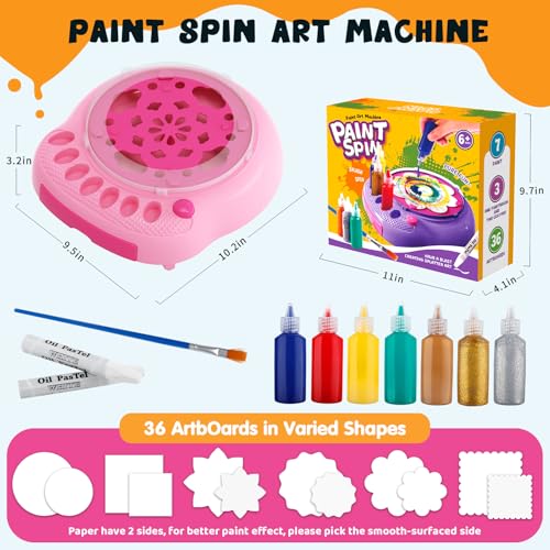 Spin Art Machine for Kids, Paint Spinner Arts & Crafts Kit for Ages 4-12 - color: Pink