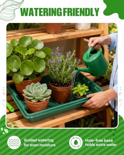 10 Pack 14.8"x9.6" Seed Starter Trays No Drain Holes for Microgreens - size: 10 Pcs