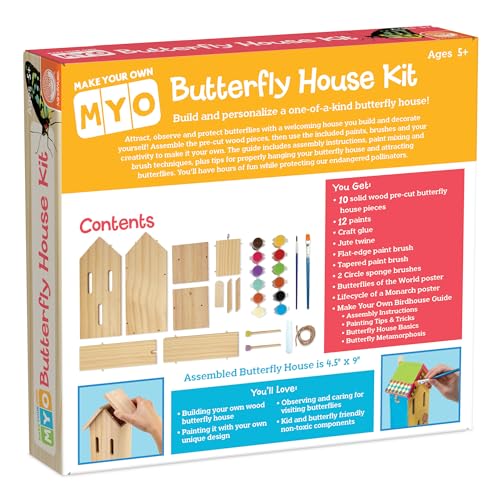 MindWare Make Your Own Butterfly House Kit - Butterfly Craft Kit for Kids Age 5 and Up