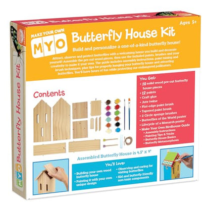 MindWare Make Your Own Butterfly House Kit - Butterfly Craft Kit for Kids Age 5 and Up