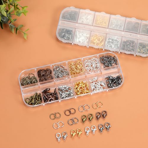Lobster Claw Clasps and Open Jump Rings Set, 6 Colors Lobster Clasps for Jewelry Making, Keychains and Bracelet (Pack of 2) - size: 8mm, 12mm (Pack of 2)