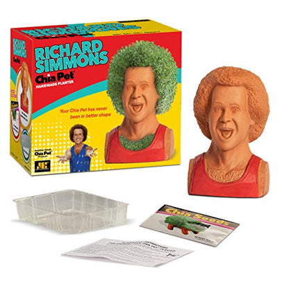 Chia Pet Richard Simmons with Seed Pack, Decorative Pottery Planter, Easy to Do and Fun to Grow, Novelty Gift, Perfect for Any Occasion - style: Richard Simmons