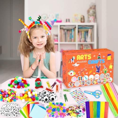 VLUSSO DIY Arts and Crafts Supplies Kit Materials Set for Kids and Toddlers - size: 2000pcs-1