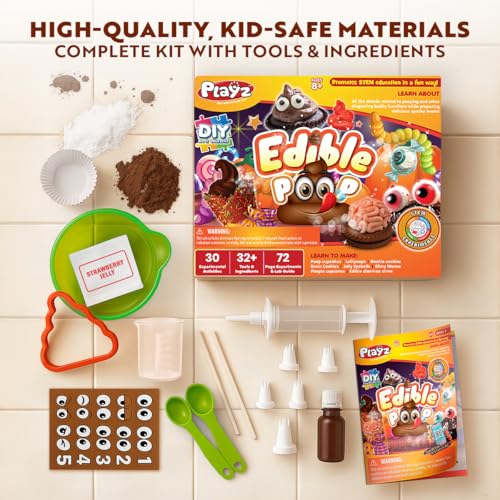Playz Edible Poo Candy Making Kit for Kids Age 8-12 Years Old with 30+ Fun - style: Edible Poop