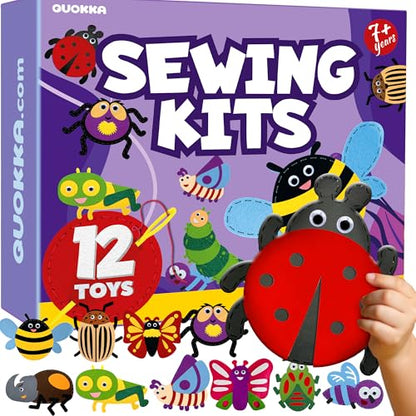 Sewing Kit for Kids Ages 4-8 - 12 Beginner DIY Kids Sewing Crafts Ages 5-8 - color: 3.0 Bugs