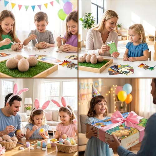Dinosaur Eggs Digging Kit, Dino Party Favors for Kids Age 3-12 (Pack of 24) - color: 24 Dinosaur Eggs