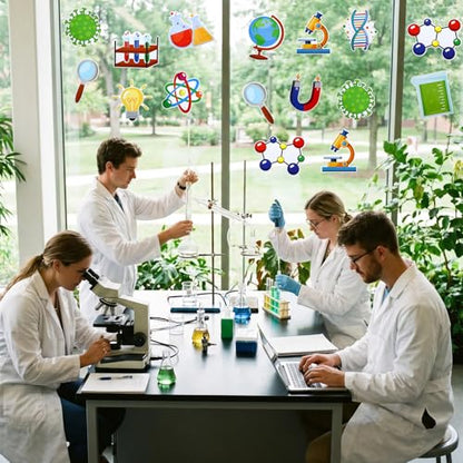 JUNEBRUSHS 60Pcs Science Bulletin Board Decorations Classroom Cutouts - style: Scientific Style