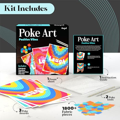 Unwynd Poke Art Positive Vibes Flower Bouquet Kit for Adults, Women & Teens - style: Positive Vibes