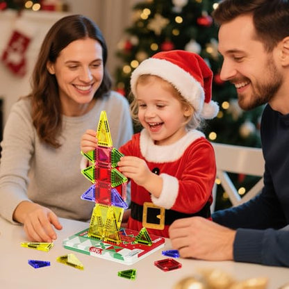 Magnetic Tiles Travel Storage Mini STEM Blocks Festive Box 26PCS 3+ - size: Travel