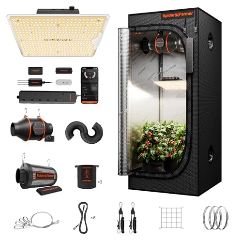 Spider Farmer 2x2x5ft Grow Tent Kit w/GGS AC5 Power Strip Complete System - size: 24"x24"x55"-AC5 Power Strip