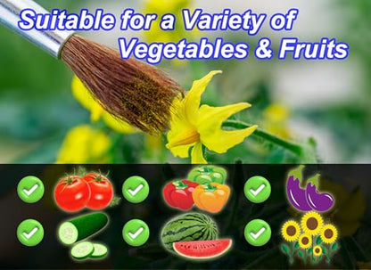 Pollinating Brush for Indoor Hydroponic Garden, Pollination Brushes for Flowering Plants in Greenhouse, Pollinator Brush with Soft Wool for Tomatoes, Peppers, Strawberries, Cucumbers (10 Pack)