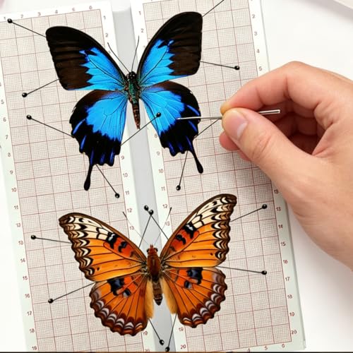 18Pcs Insect Pinning Kit, Beginner Entomology Kit with Tracing Paper, Tweezers, Scissors, Picture Frame, Insect Pins, Butterfly Pins and Foam Pinning Board.