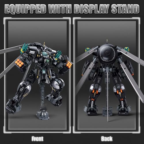 HIGH GODO Armed Mech Robot Transforming Building Blocks Set for Adults,City Warrior Justice Hero Soldier Mech Model Building Kit, Cool Creative Robots Toys Gift for Teens, 545 Pieces - style: Armed Mech