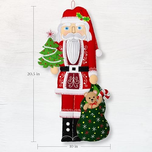 Bucilla Felt Wall Hanging Kit, Nutcracker Santa, Perfect for DIY Arts and Crafts Projects