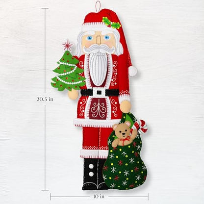 Bucilla Felt Wall Hanging Kit, Nutcracker Santa, Perfect for DIY Arts and Crafts Projects