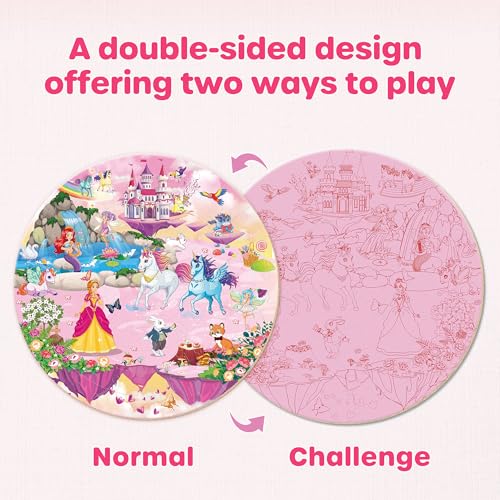 SYNARRY Unicorn Princess Mermaid Fairy Floor Puzzles for Kids Ages 3-5 - style: Unicorn Princess Mermaid Fairy