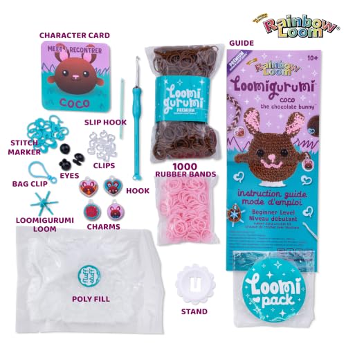 Rainbow Loom Loomigurumi Choco Bunny Kit - DIY Rubber Band Amigurumi Set - style: Choco Bunny
