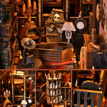 Book Nook Kit, Book Nook Kits for Adults DIY Booknook Model Build - color: Dark Family