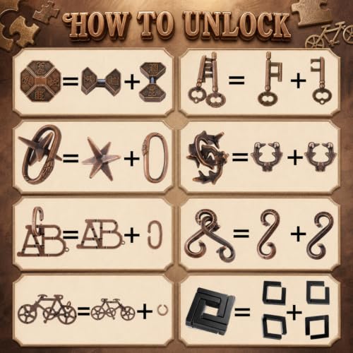 48 Pcs Metal Brain Teaser Puzzles Set for Adults, Modern - style: Modern